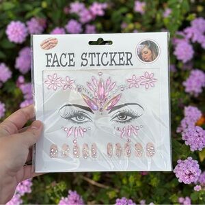 NWT Face Sticker Face Gems • Pink